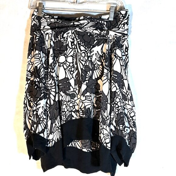 Michael Kors Shirt Top Blouse Floral Long Sleeve Black Large Boat Neck Formal - Picture 4 of 10